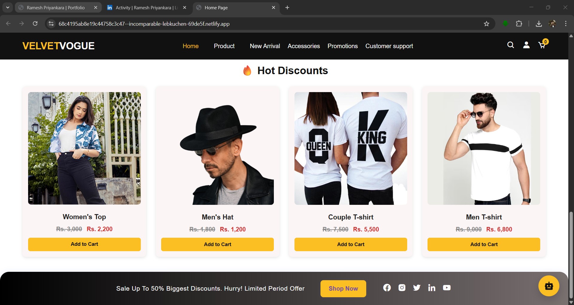 clothing store web application